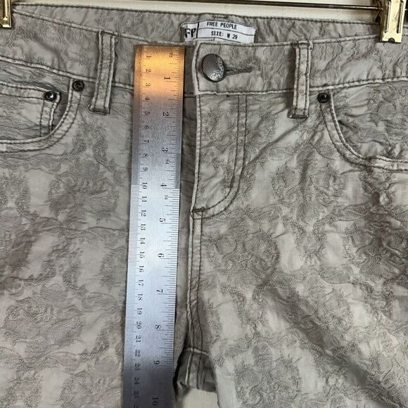 Free people Jeans Womens Floral tan waist 29 patterned Romantic Cottage Artsy - Picture 10 of 11